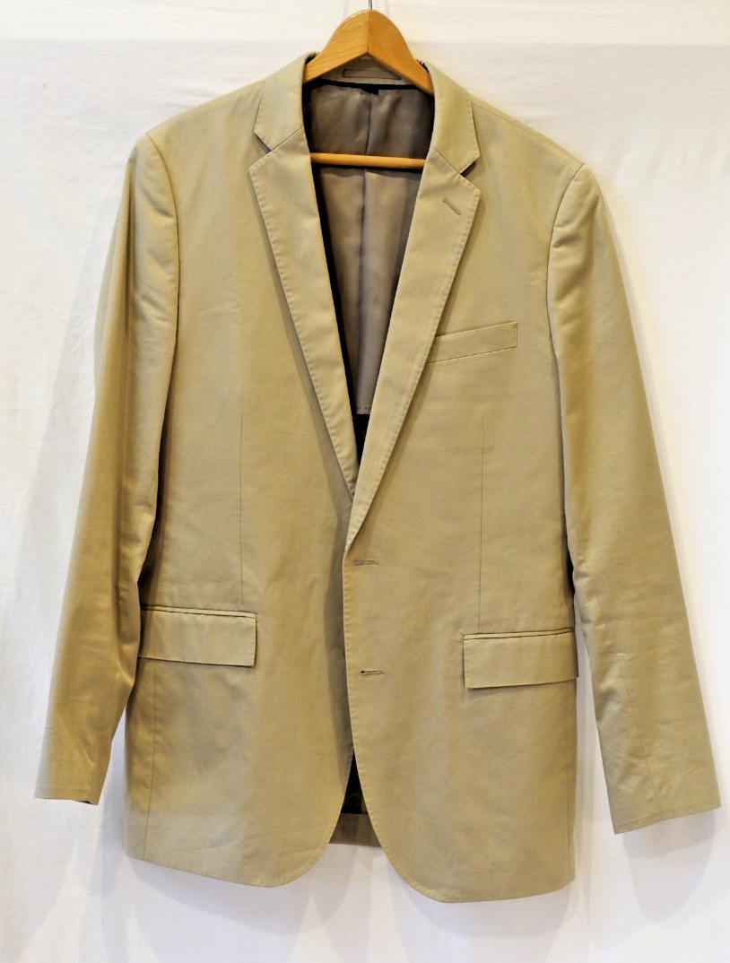 J.Crew Ludlow Blazer 40L Mens Beige Cotton Tailored Jacket Larusmiani Fabric