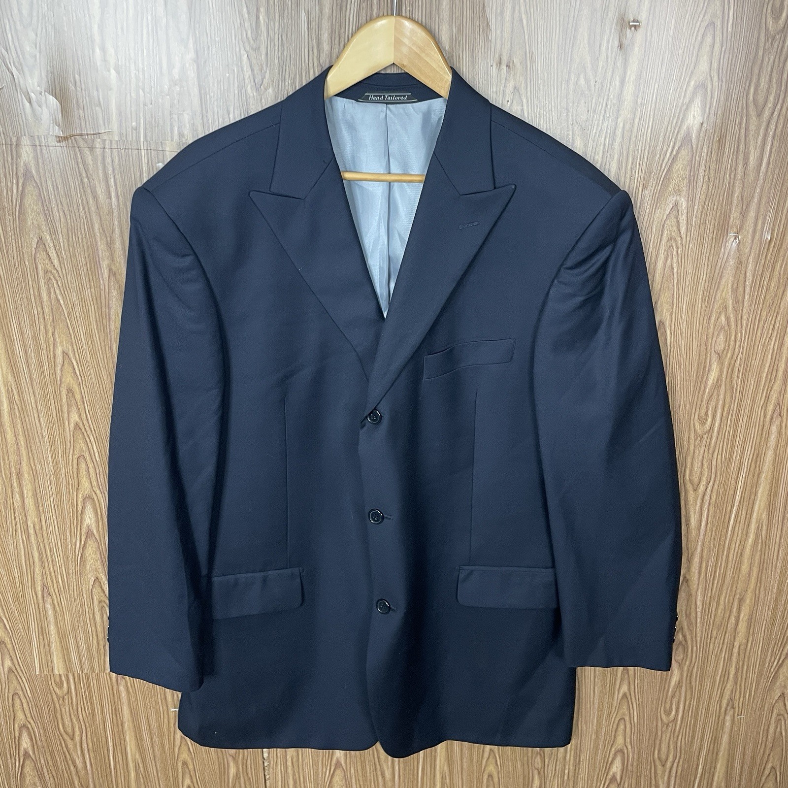 Earvin Magic Johnson Blazer Jacket Mens 44R Navy Blue Super 120s Merino Wool