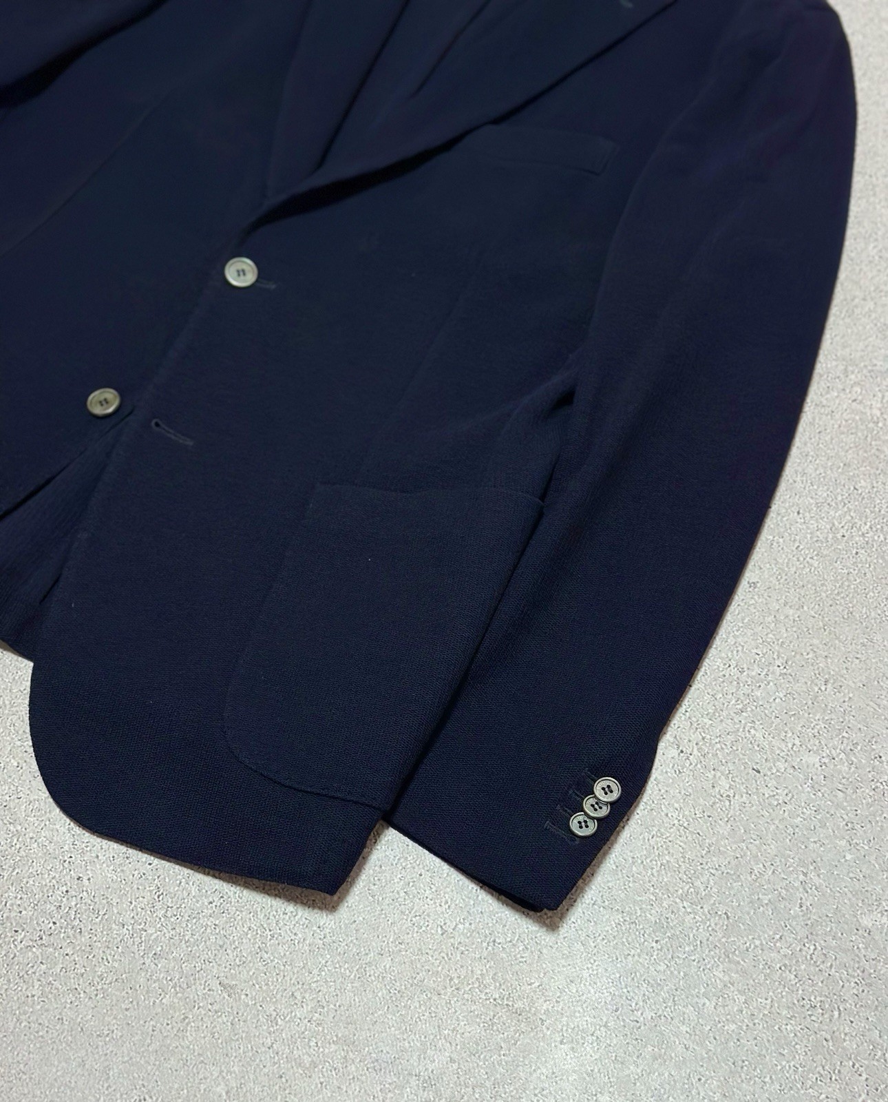 BOGGI Milano Structured Jersey Blazer Sport Coat Wool Navy Blue Men’s Size 42/52