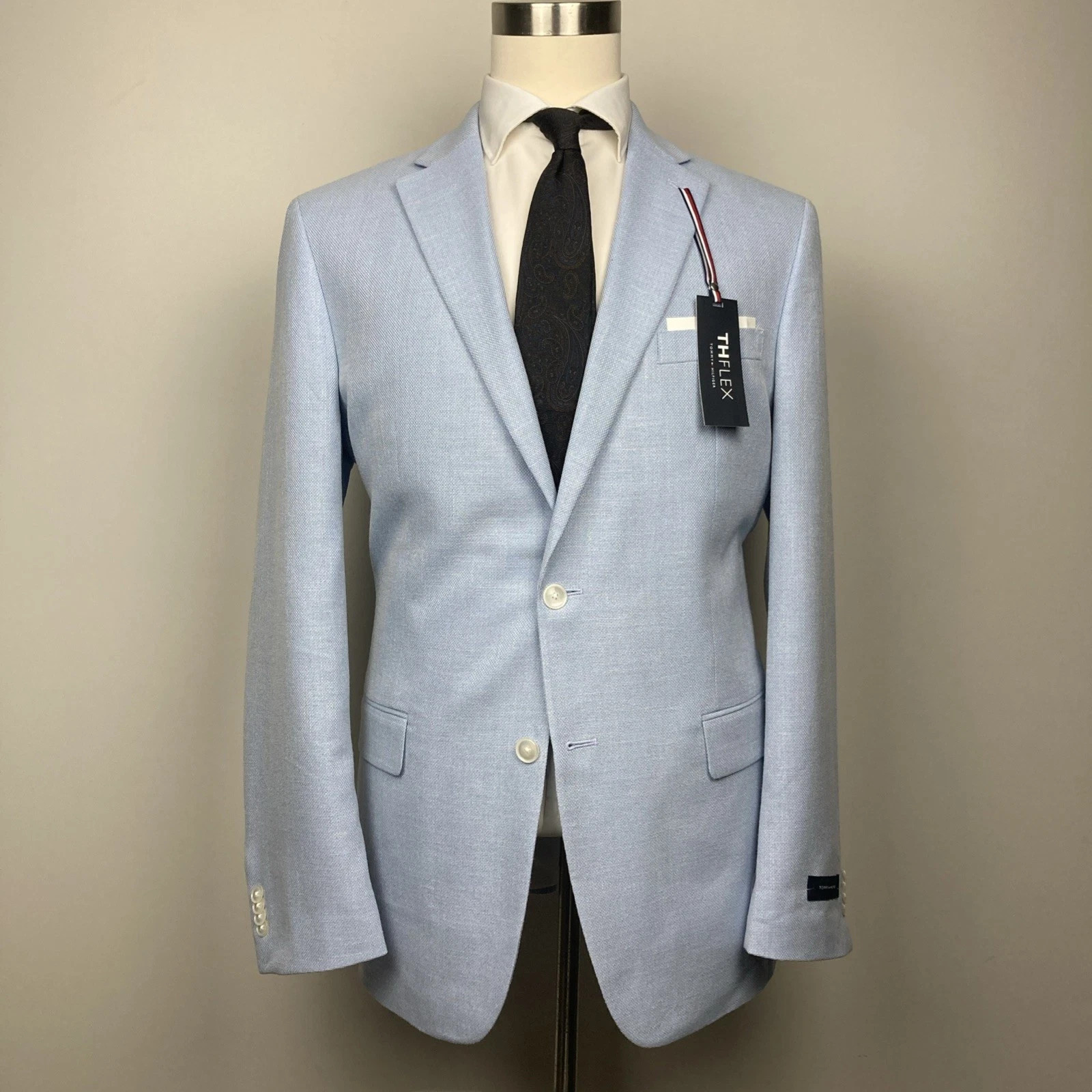 TOMMY HILFIGER Mens Light Blue Soft Blazer Sport Coat Suit Jacket 36 R
