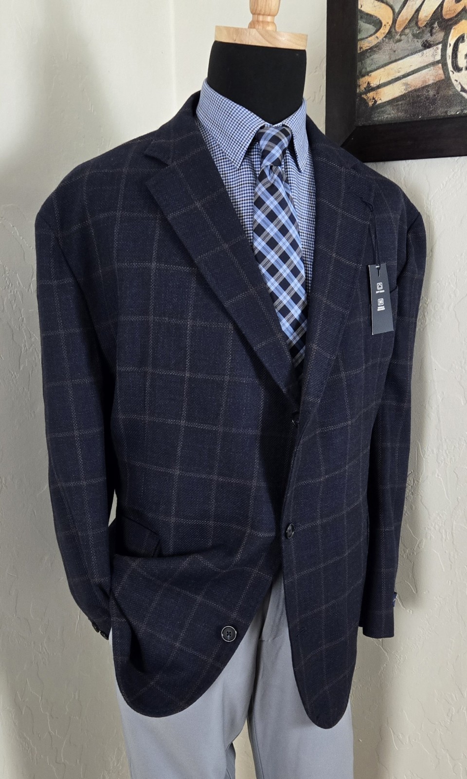 NWT Stafford Unstructured Blazer 56L Hopsack Surgeon Cuffs Hacking Sport Jacket