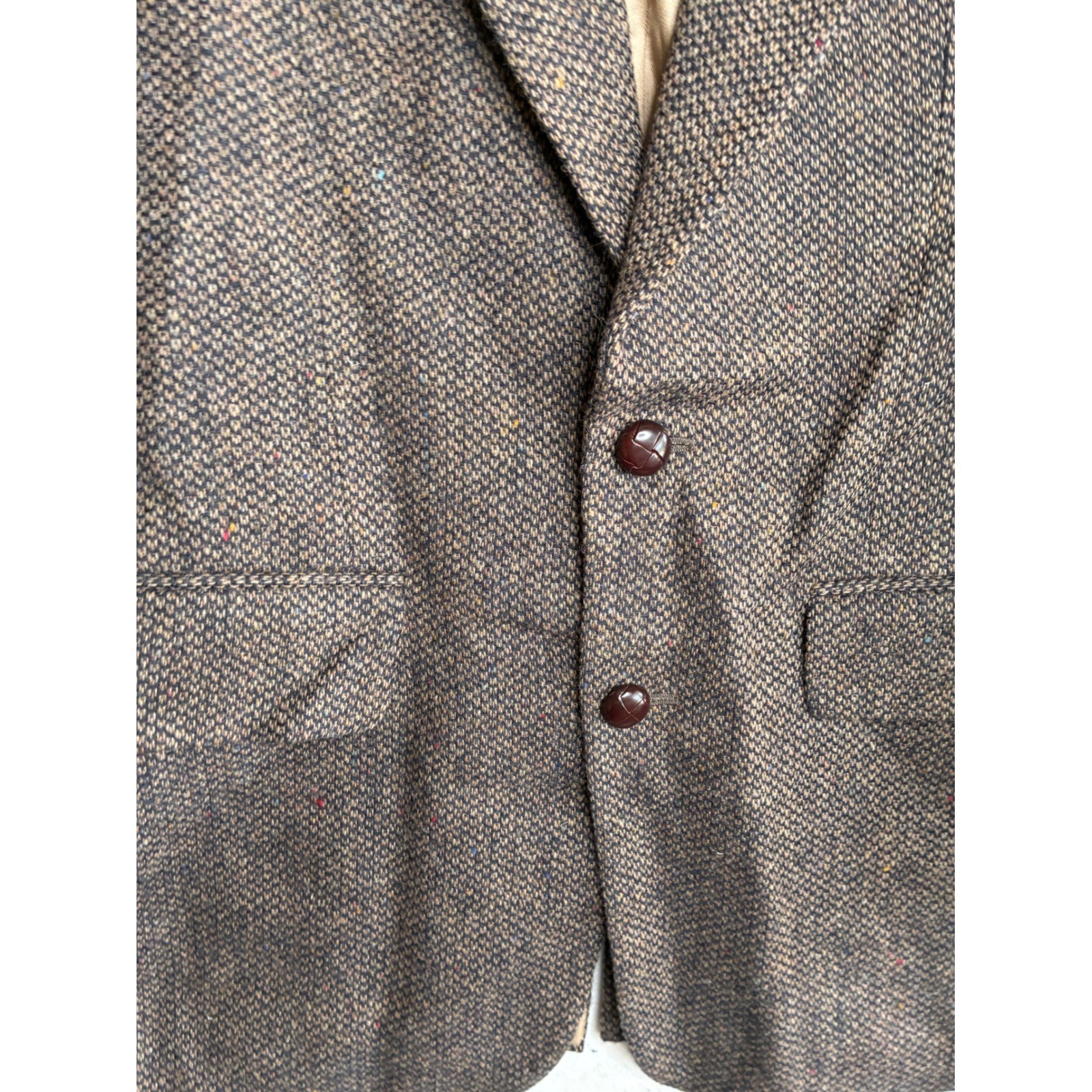 NWT Robert Stock Mens 38R Brown Shetland Wool Tweed Sport Coat Blazer 10-707021
