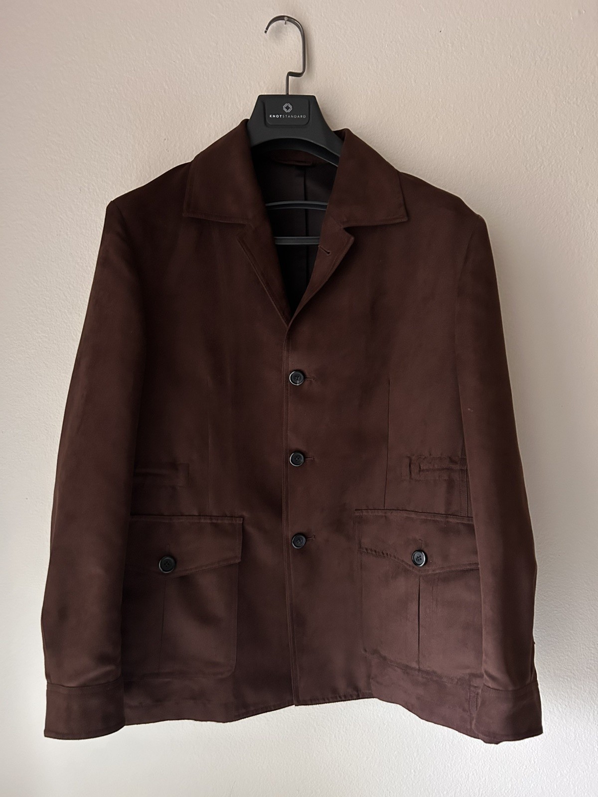 Knot Standard Chocolate Brown Suede Field Jacket Blazer Medium