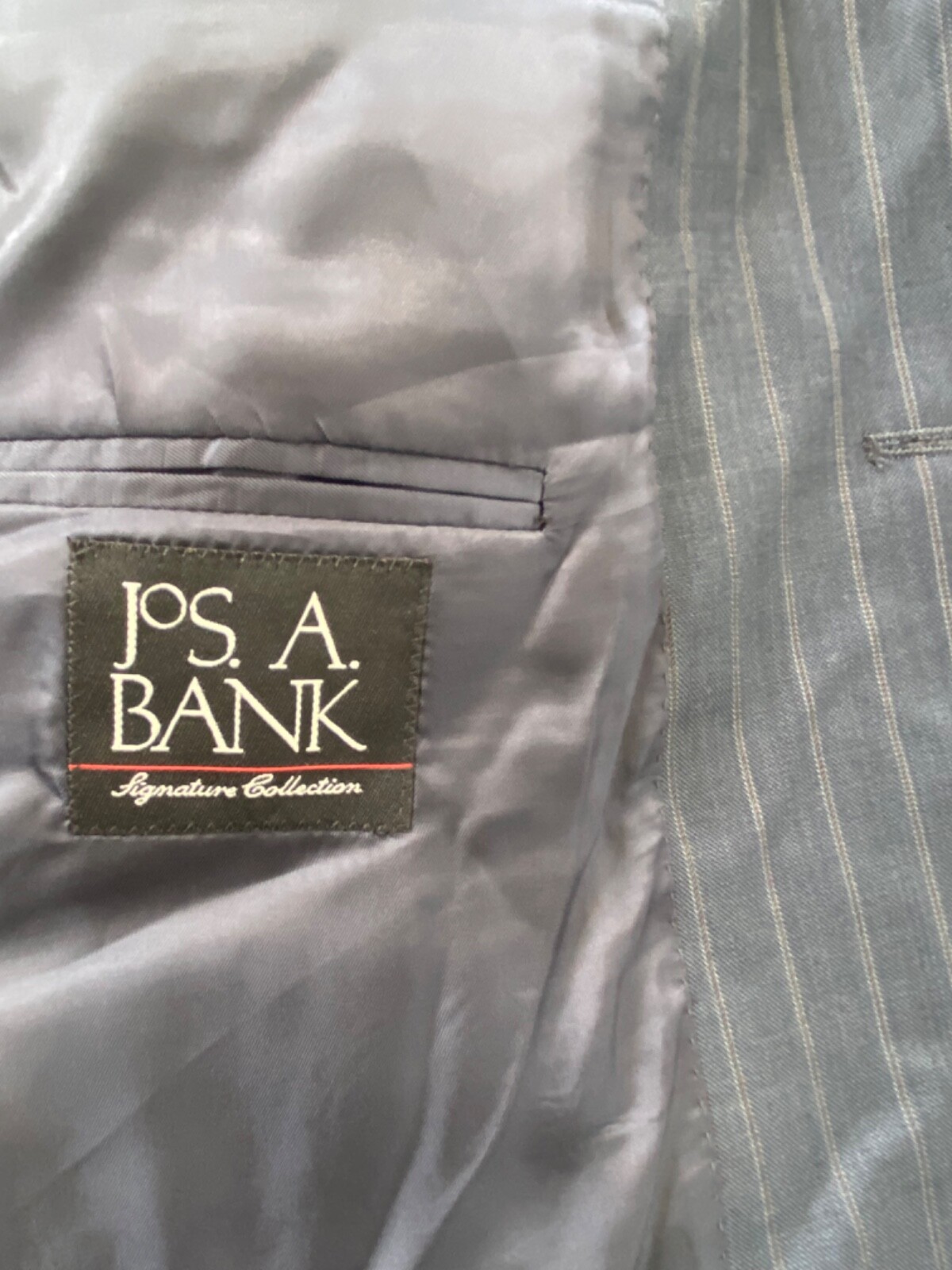 NWT Jos A Bank Marine Blue Wide Stripe Sport Coat Suit Jacket Blazer 43L