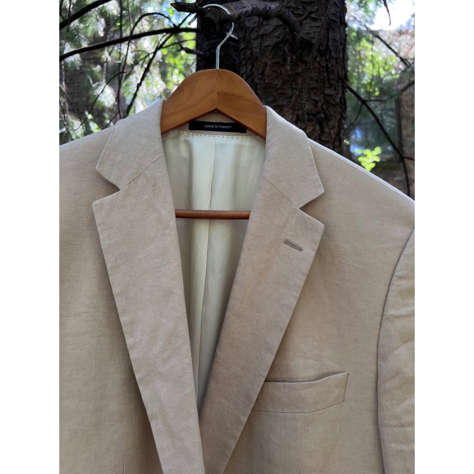 HUGO BOSS Men’s Tan Pure Linen Sport Coat Blazer Jacket Sz 42L