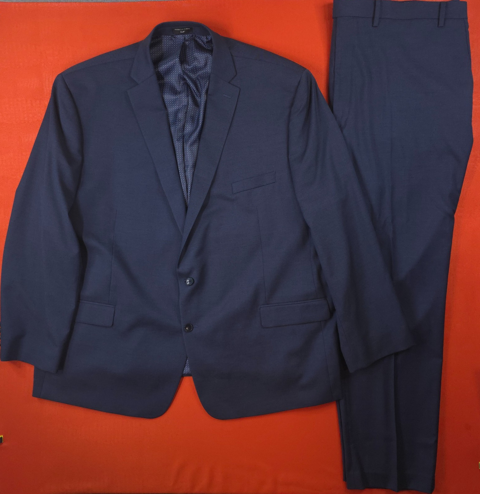 Shaquille O’Neal XLG Men’s Navy Suit 2PC Set 58L Jacket 48×32 Pants Big & Tall