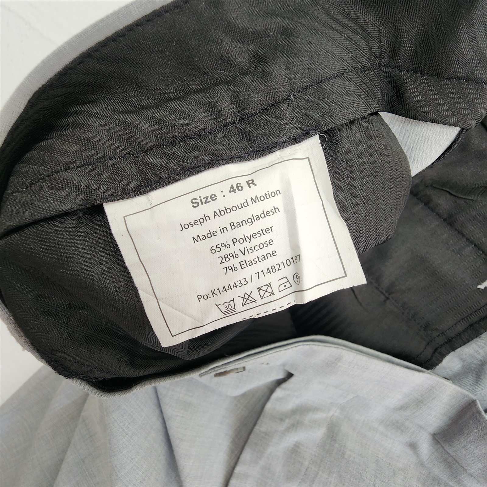 Joseph Abboud Motion 52R 42×28 Light Gray Stretch Performance Unlined Mens Suit