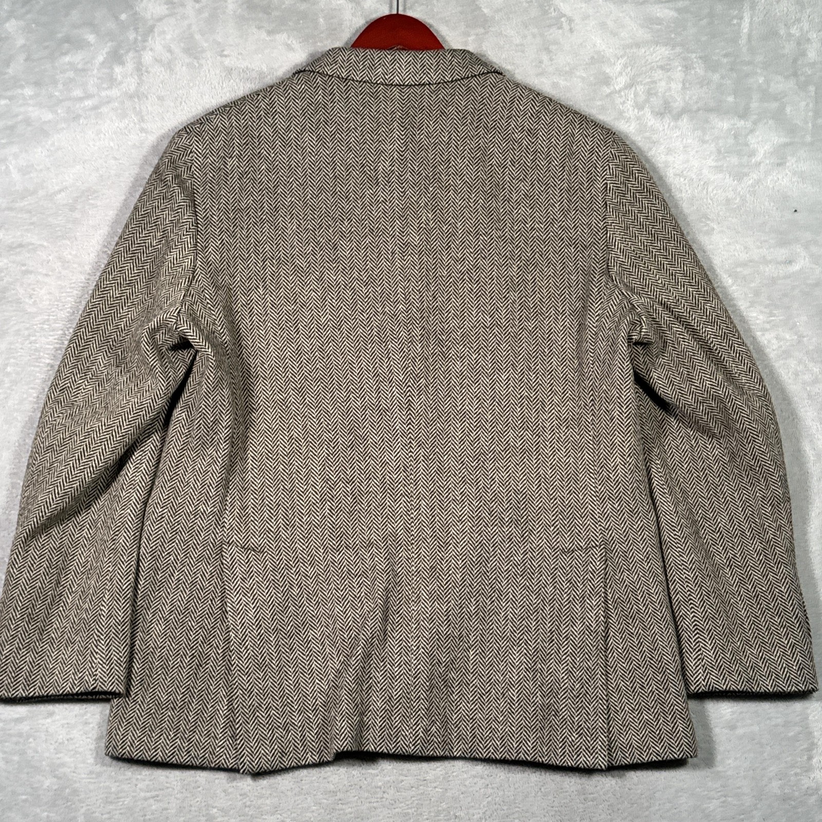 Polo Ralph Lauren Blazer Mens 46R Black Herringbone Wool Soft Sport Coat