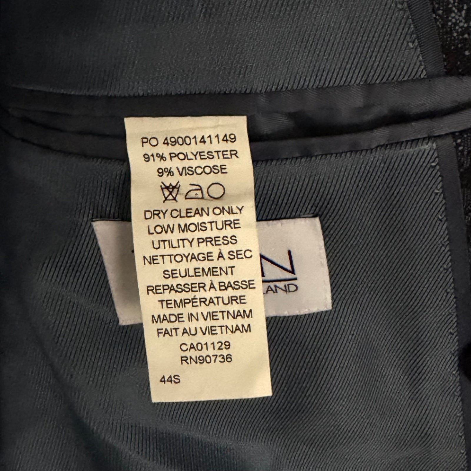 Tayion Sport Coat Men’s 44 Short Double-Breasted Jacquard Blue Navy NWT