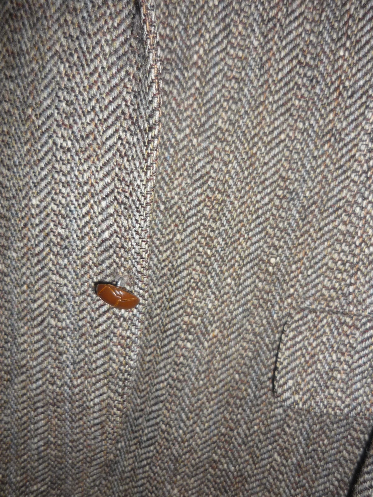 CHAPS Ralph Lauren Brown Herringbone 100% British Wool Blazer Sport Jacket, 38R