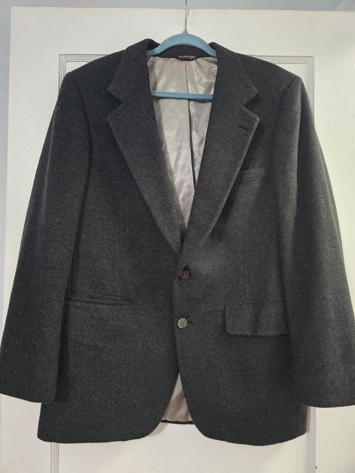 Barrister Men’s 100% Cashmere Gray Blazer Sport Coat *No Tag See Measurements