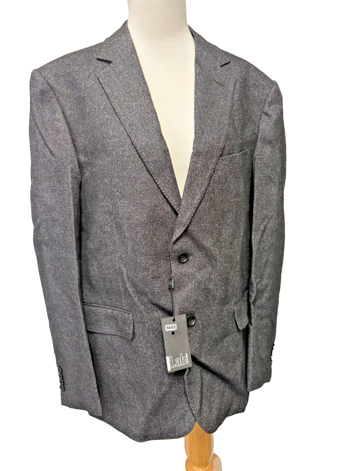 NWT Lab by Pal Zileri Tweed Blazer Jacket Wool Cotton Black Mens Size EU 54
