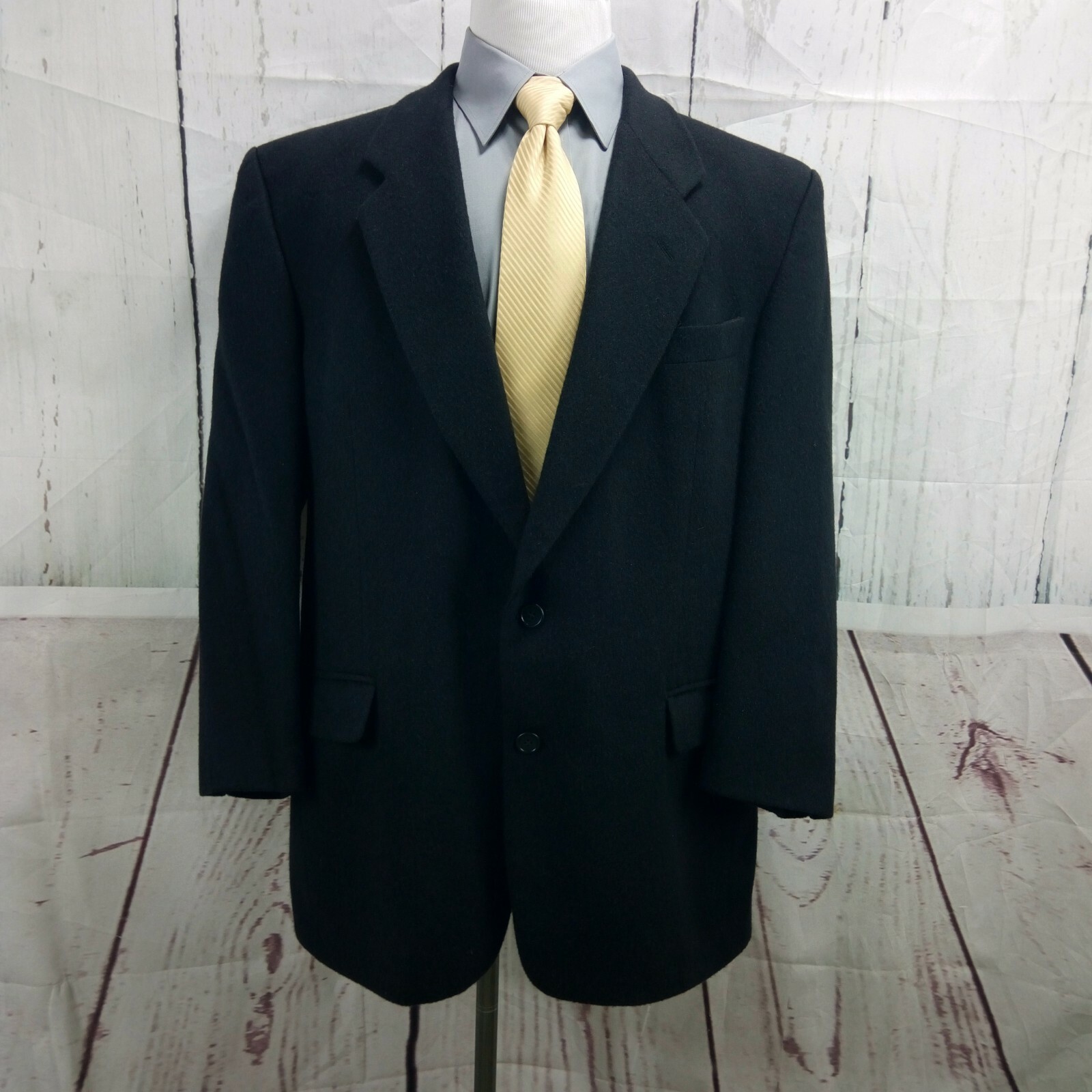 Bagir International 44R Camelhair 2 Button Black Suit Blazer Sports Coat