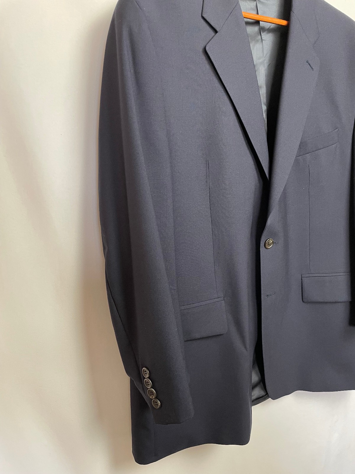 Vintage Chaps Ralph Lauren Two Piece Suit Wool 46R 41×29 Blue Made in Canada