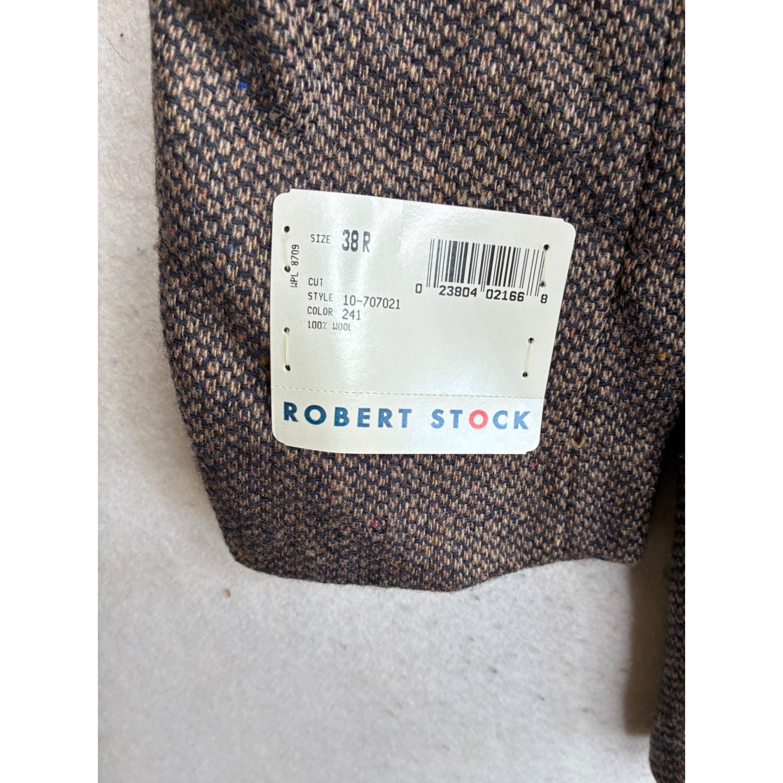 NWT Robert Stock Mens 38R Brown Shetland Wool Tweed Sport Coat Blazer 10-707021