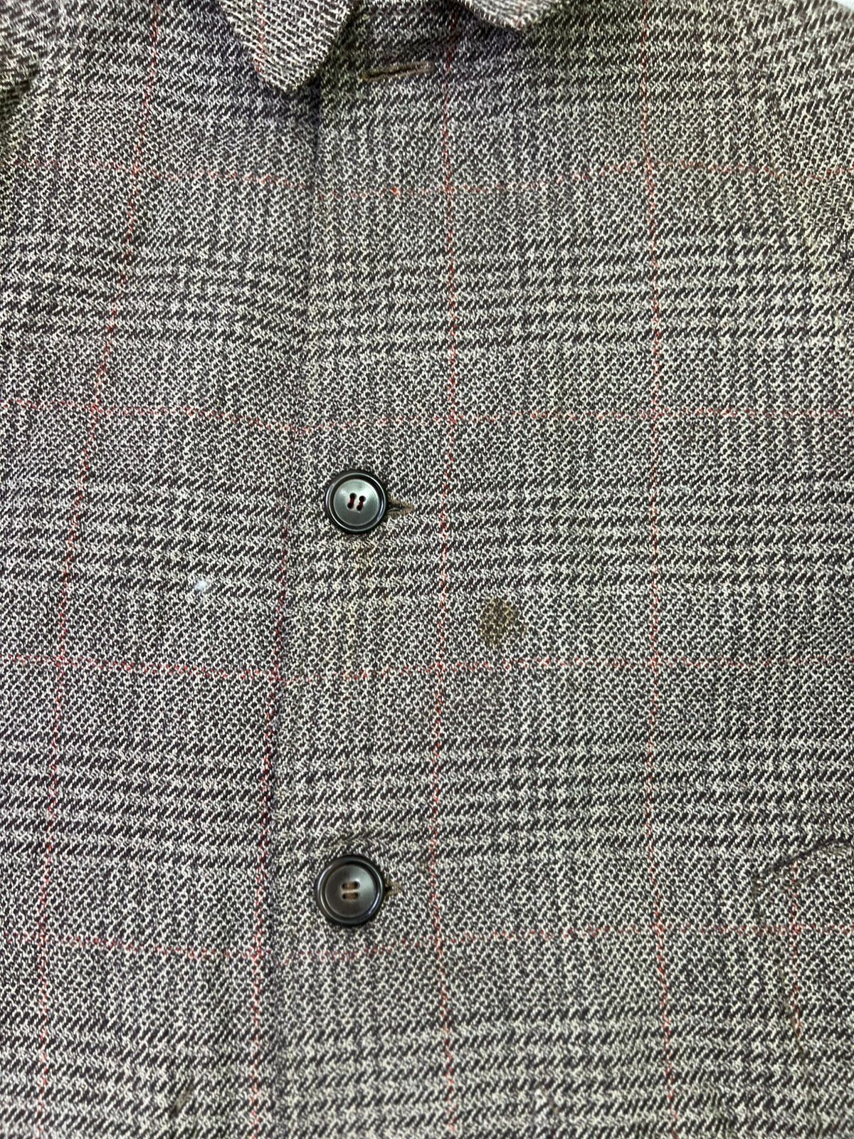 Warmth Worsted Twist Wool Check Overcoat Coat 38R