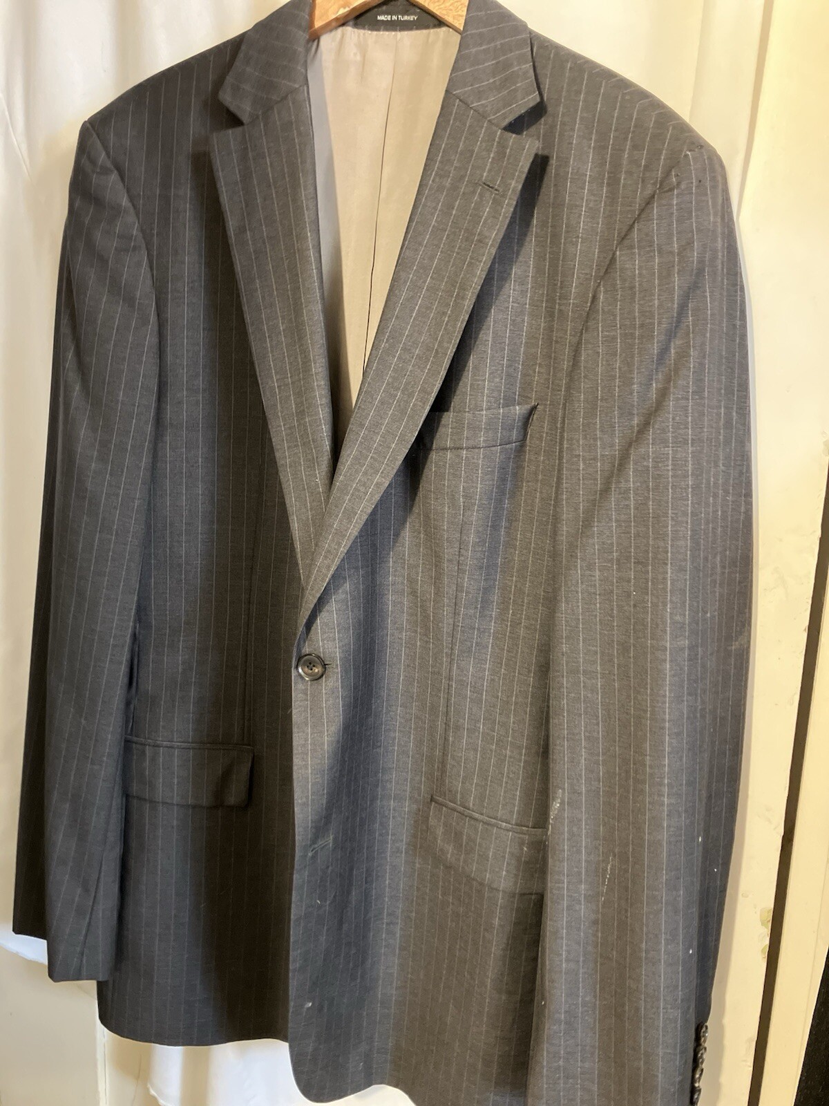 H BOSS Grey Strip Suit Jacket 46 Long STOP Watching And Just BUY It.!! Yes YOU!