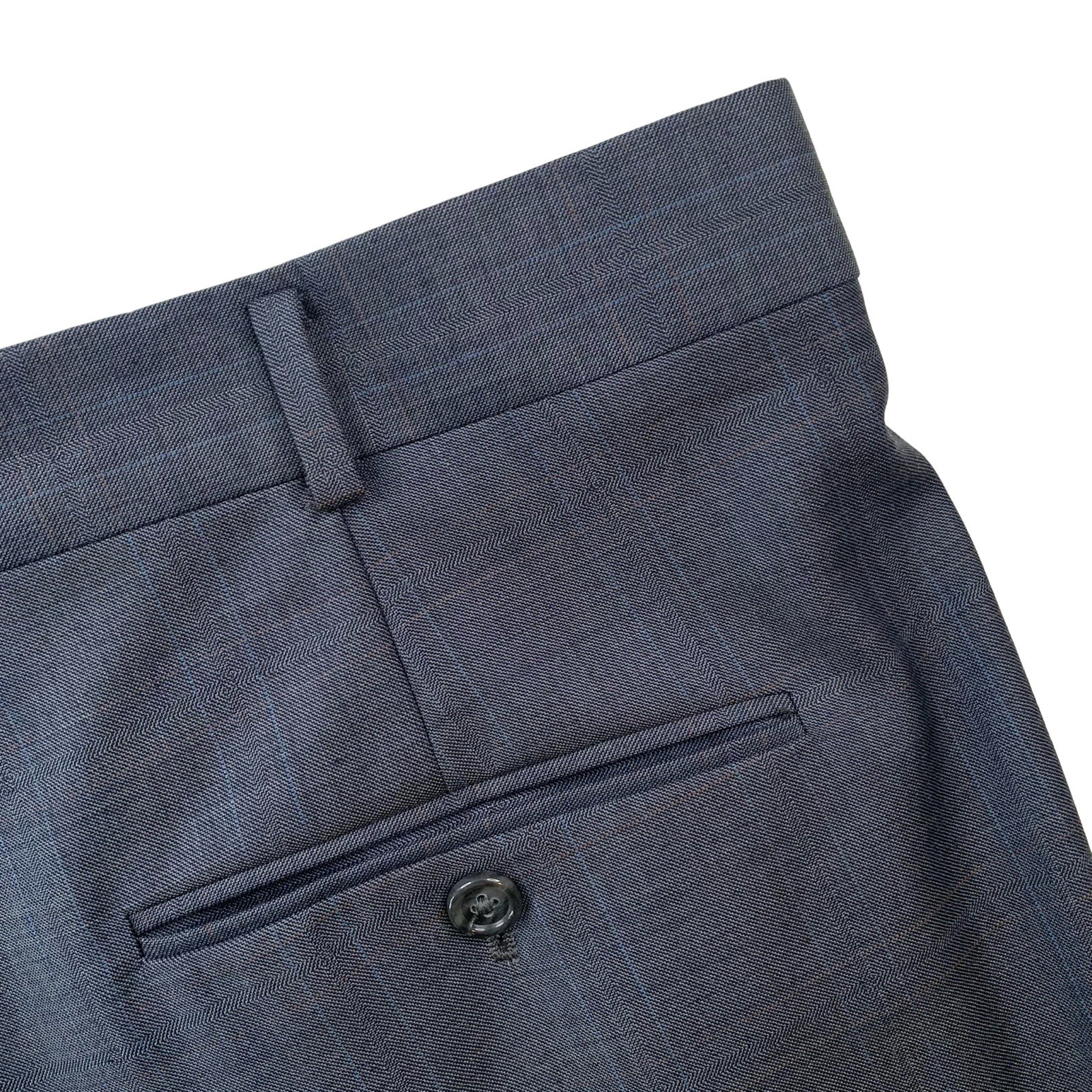 Mens 52 R Hickey Freeman X Loro Piana Tasmanian 120’s Charcoal Windowpane Plaid