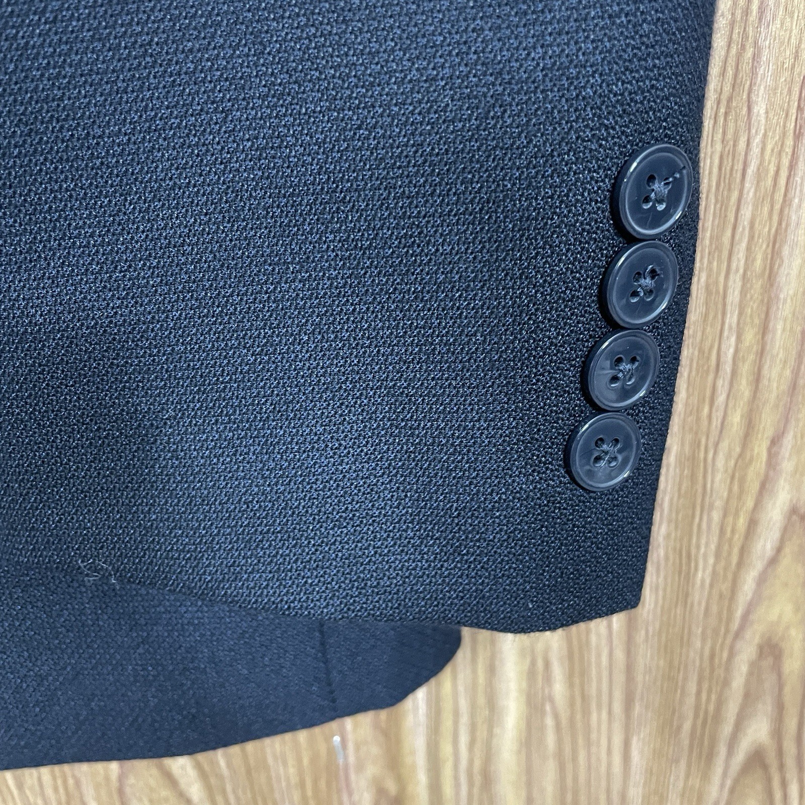 Calvin Klein Sport Coat Mens 38S Blue Black Polyester Double Vented Two Buttons