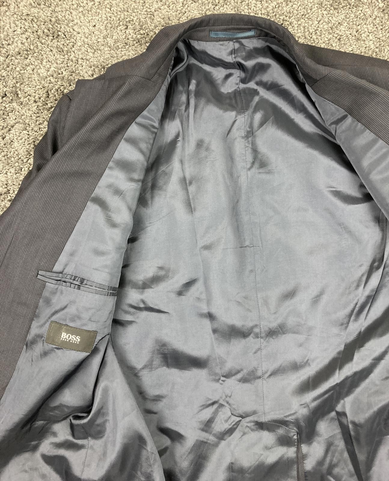 Hugo Boss Wool JacketMen’s Super 100 Pinstripe Blazer Gray Size 40R