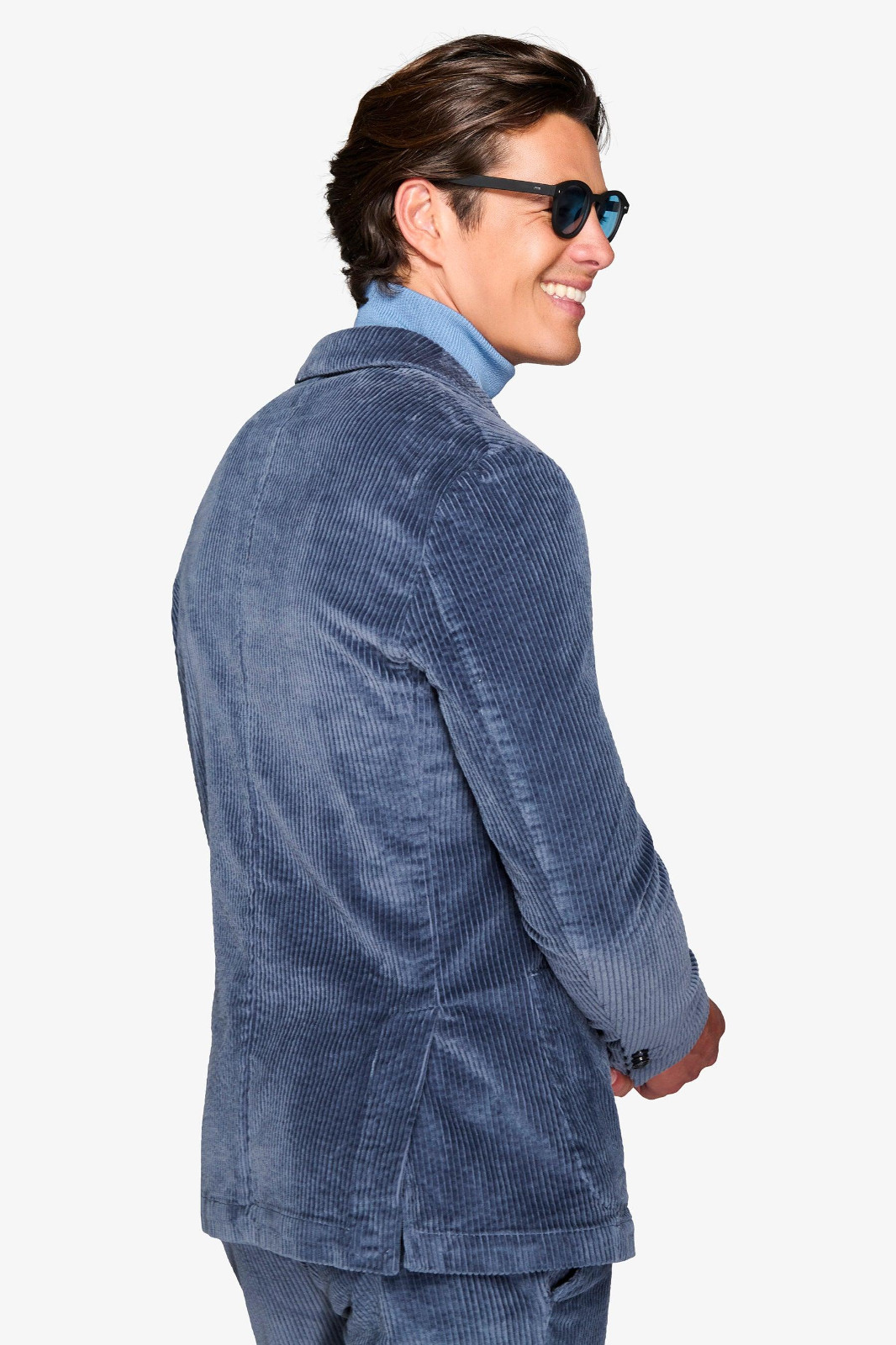 Dan John Men’s Blue Velvet Corduroy Suit Blazer Jacket & Trousers Various Sizes