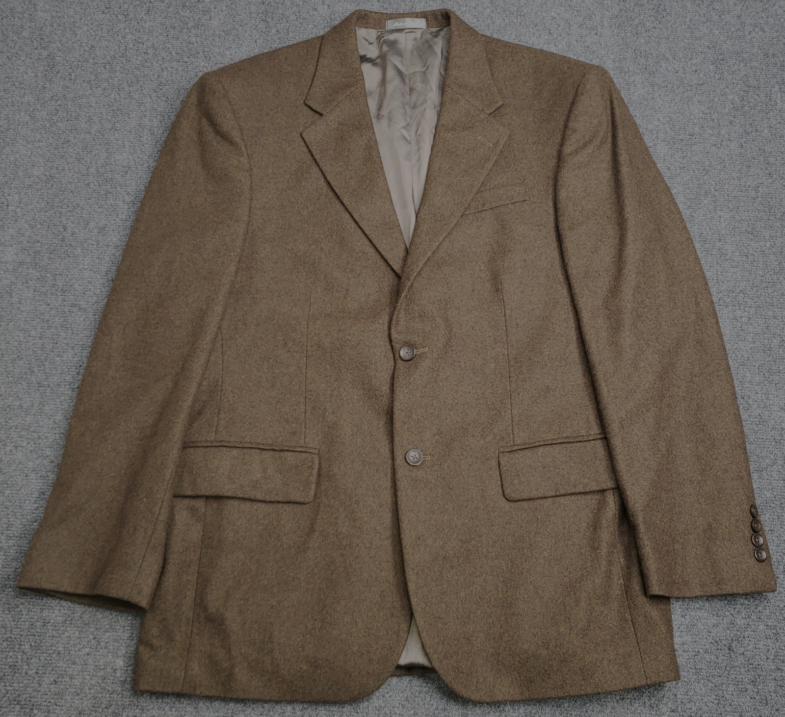 Oscar De La Renta Blazer Mens 42R Brown Wool Cashmere Blend Jacket