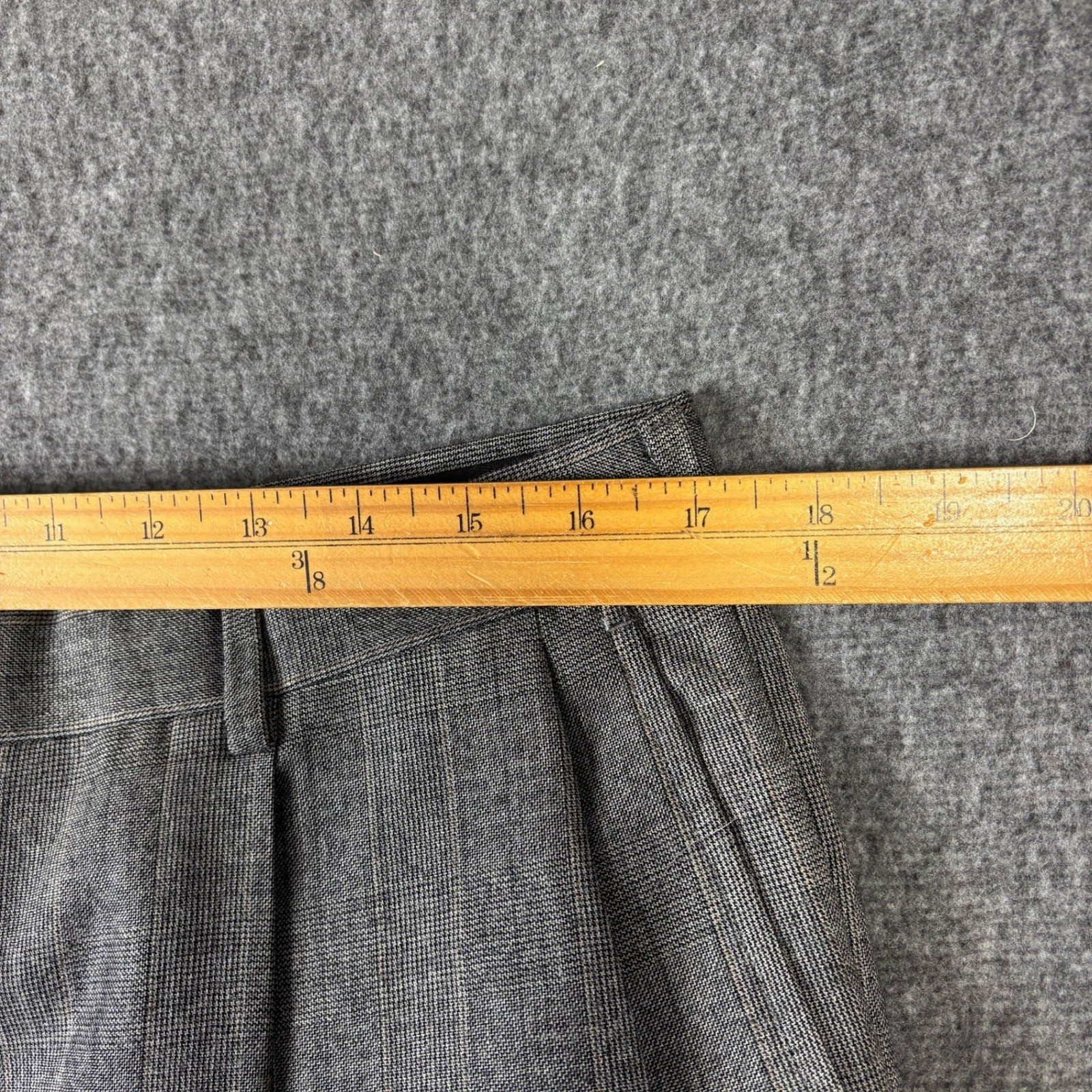 Hart Schaffner Marx Mens Gray Glen Plaid Wool 2 Piece Suit 42L 34X32 USA Made