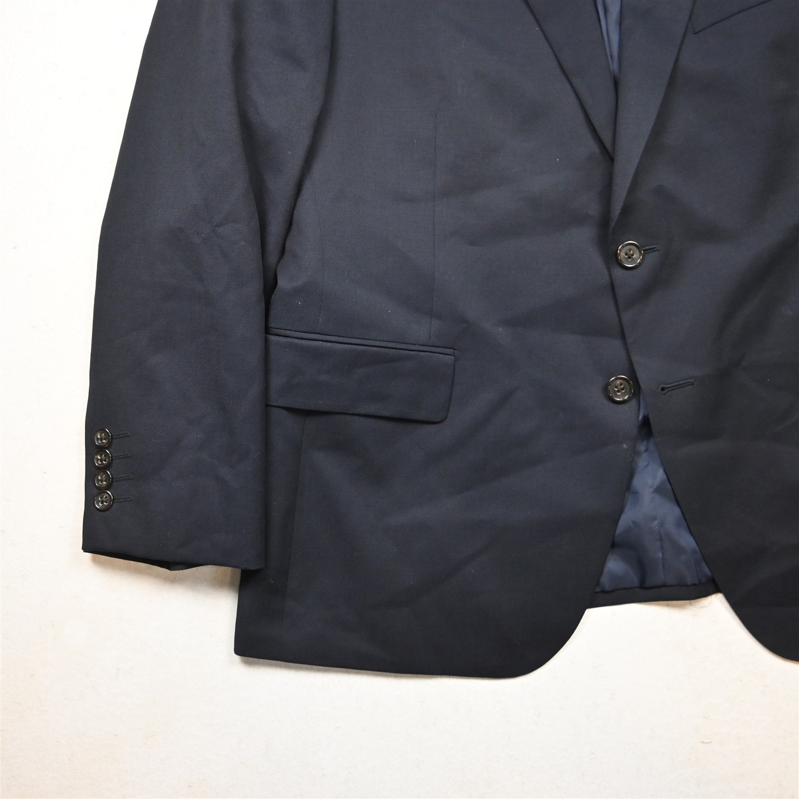 Stafford 42S Navy Blue Travel Suit Seperate Wool Blazer Suit Jacket Sport Coat