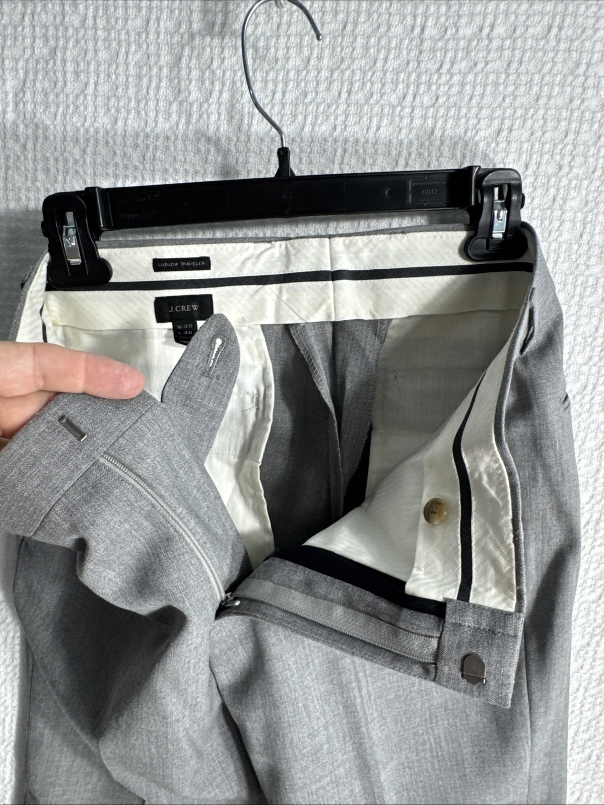 J Crew Ludlow 36S Slim Fit Gray Hopsack 2-Piece Suit 32×30 Tollegno 1900 Wool
