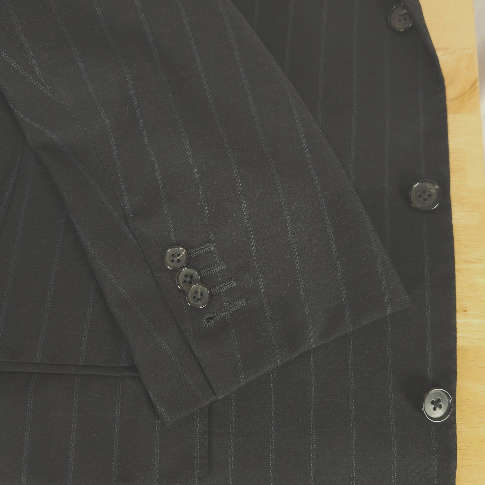 Ermenegildo Zegna Couture XXX Su Misura 43R Gray Pinstripe Suit, Pants 34 x 31.5