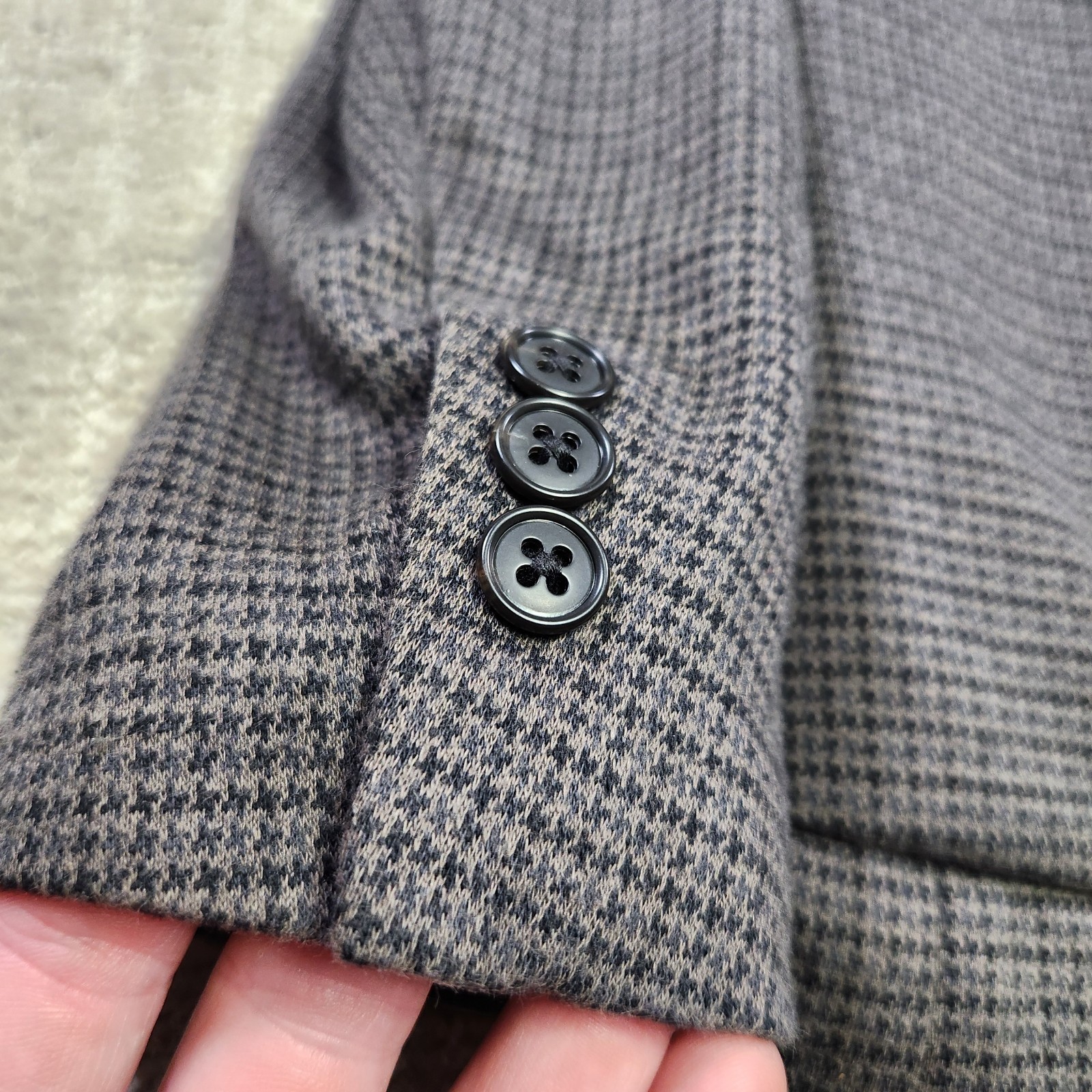 Uniqlo Camp Blazer Men Medium Houndstooth Unlined Lightweight Modern Slim Fit
