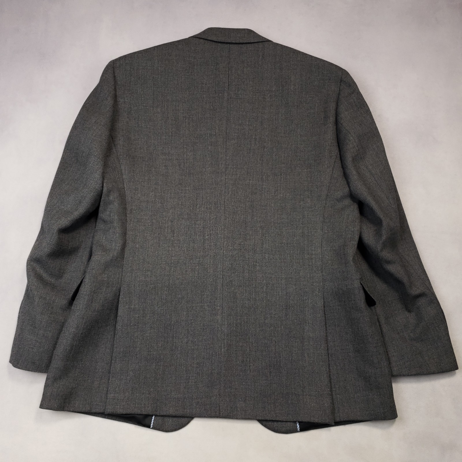 Stafford Merino Wool Sport Coat Mens 44R Gray Two Button Double Vented Blazer