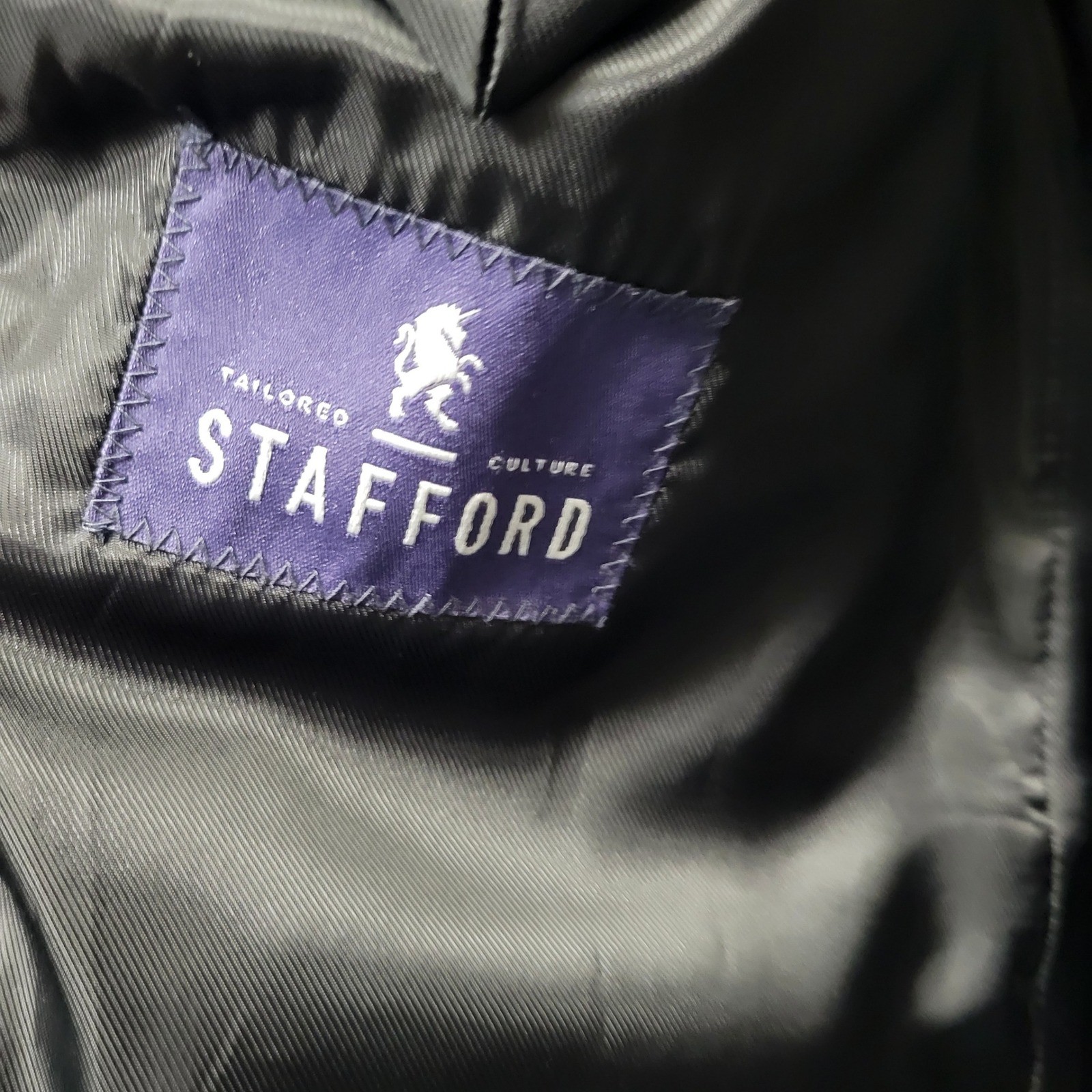 VTG Stafford Corduroy Black Sport Coat 46S Preppy Dark Academia Retro Business
