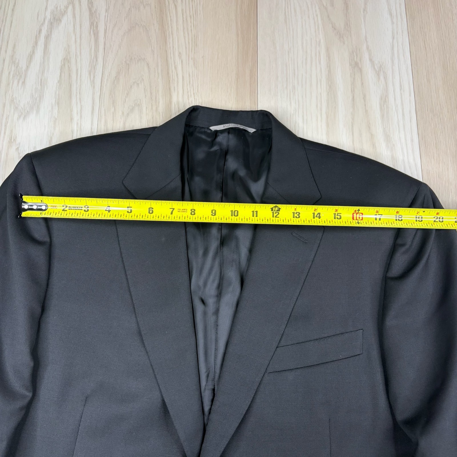 Canali Men’s Black Wool Classic Fit Notch Lapel Two Button Blazer Jacket Size XL