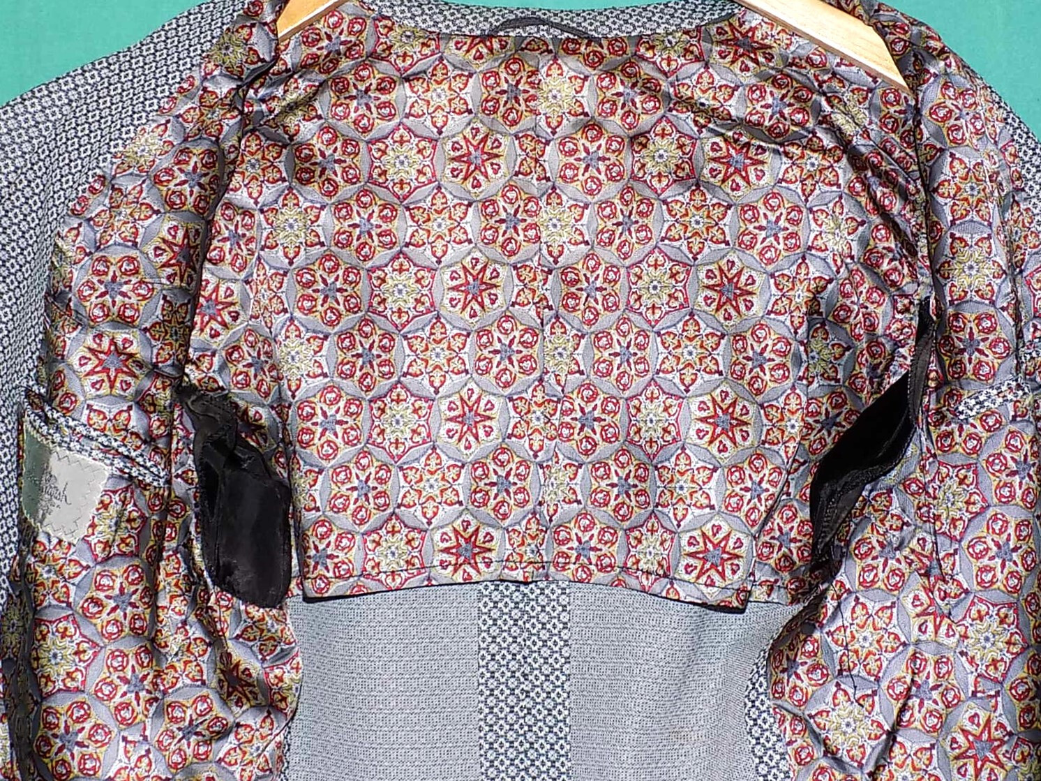 Mint! Vtg 70s JORDAN MARSH FLORIDA SPORT COAT, GEOMETRIC,ATOMIC LINING, Sz M, 41