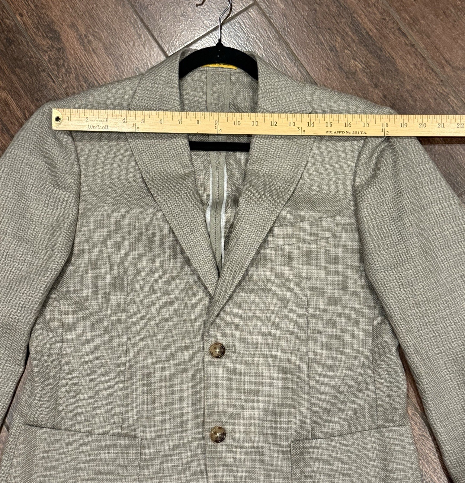 Hickey Freeman Blazer Sport Coat Mens 40S Linen Silk Wool Plaid Tan Woven EUC