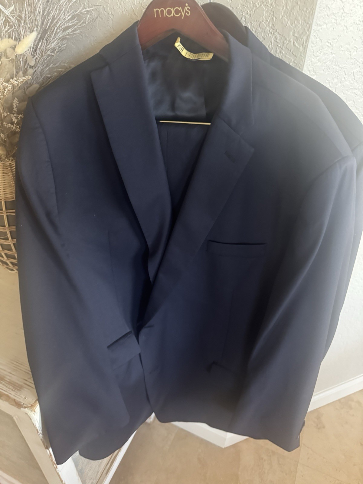 2 RALPH LAUREN SUITS 52L NAVY BLUE 100% WOOL PANTS 48W 30-32 BONUS 3RD PANT