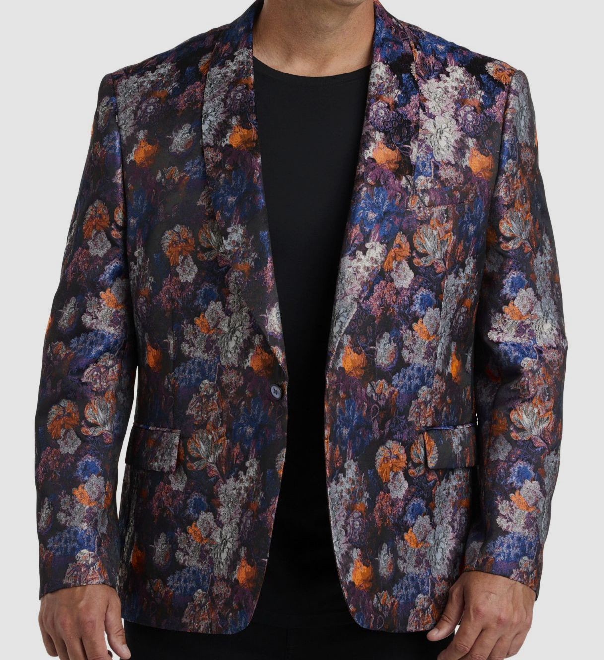 Tallia Men’s Purple Slim-Fit Floral Jacquard Sport Coat Suit Jacket Size 40S