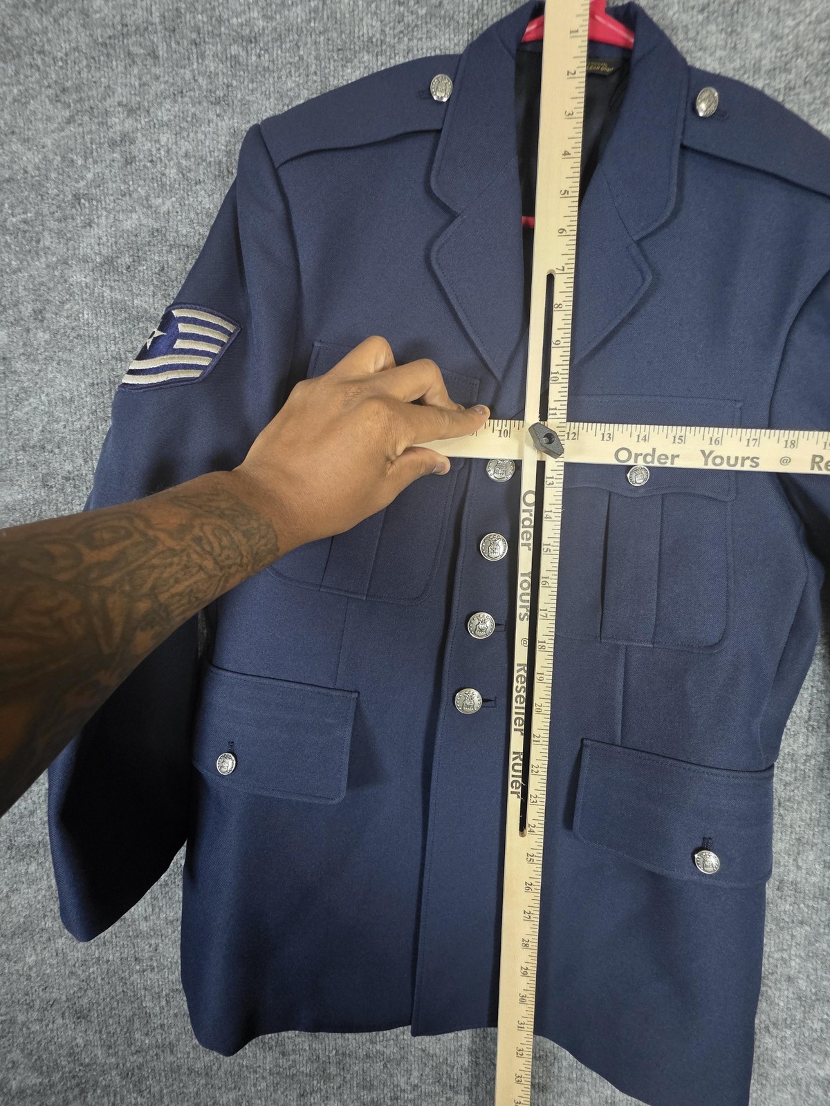 Vintage US Air Force Service Dress Uniform Coat Mens 39S Blue USAF DCC 90s