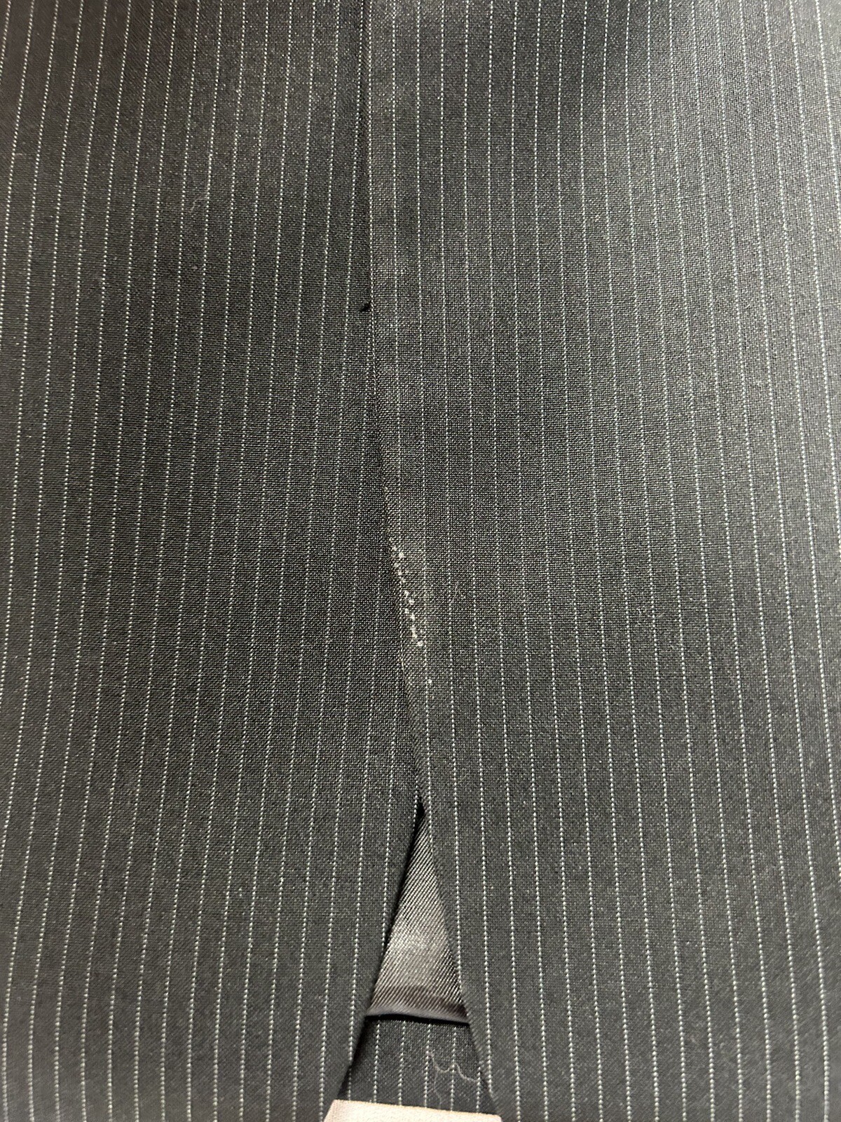 Kenneth Cole Mens Black Pinstripe Blazer Jacket Sport Coat 42R Formal Business