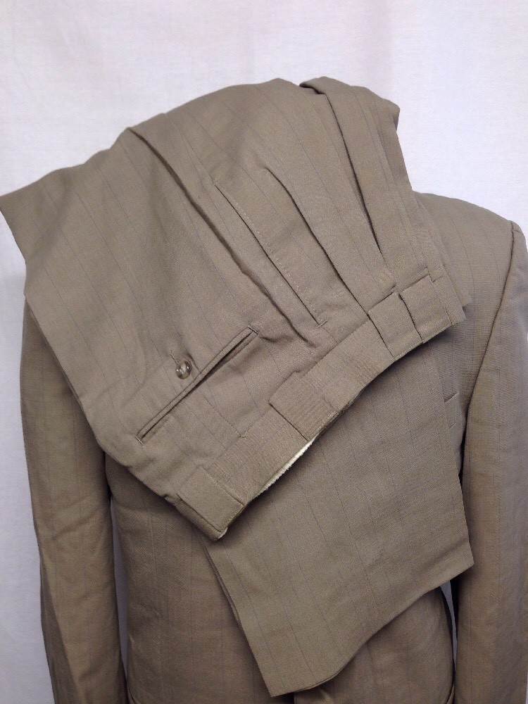Men’s Brown Pinstriped Suit Jacket By Bagir International 2 piece suit Size 42L