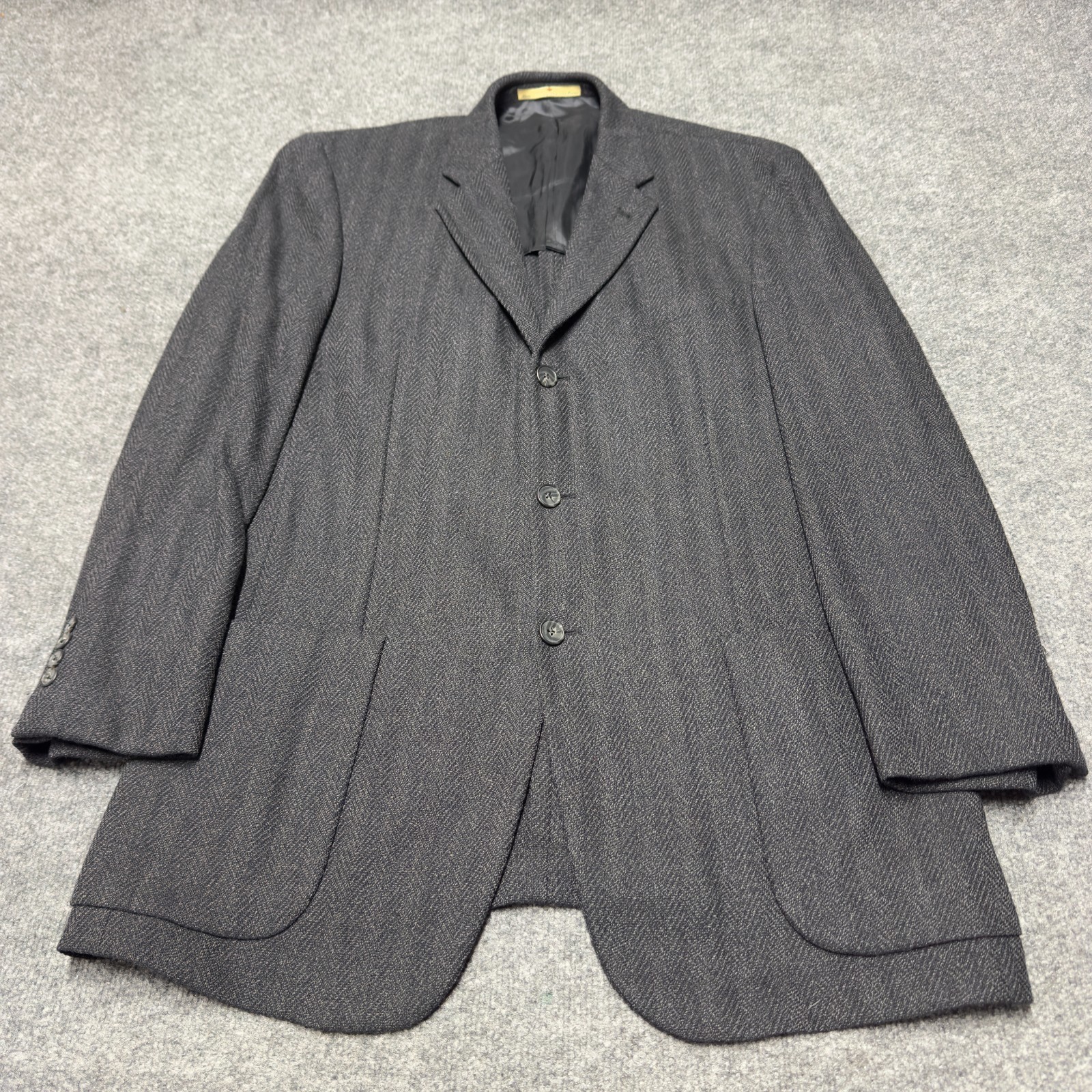 Joseph Abboud 100% Wool Herringbone Sport Coat Blazer Jacket Men 41L Wool Gray