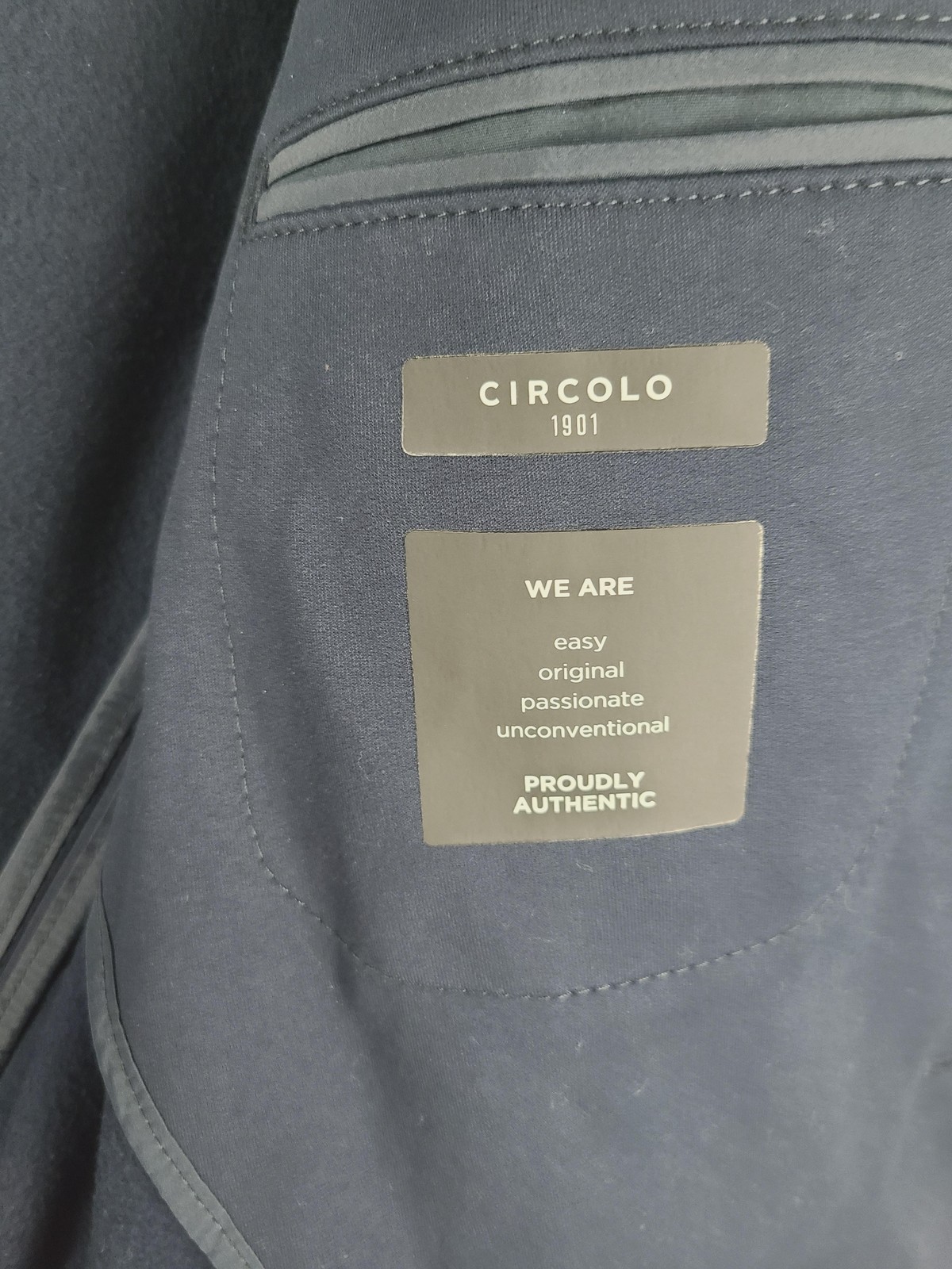 Circolo 1901 Blazer Mens 42R Navy Easy Jacket Jersey Knit Stretch Unstructured