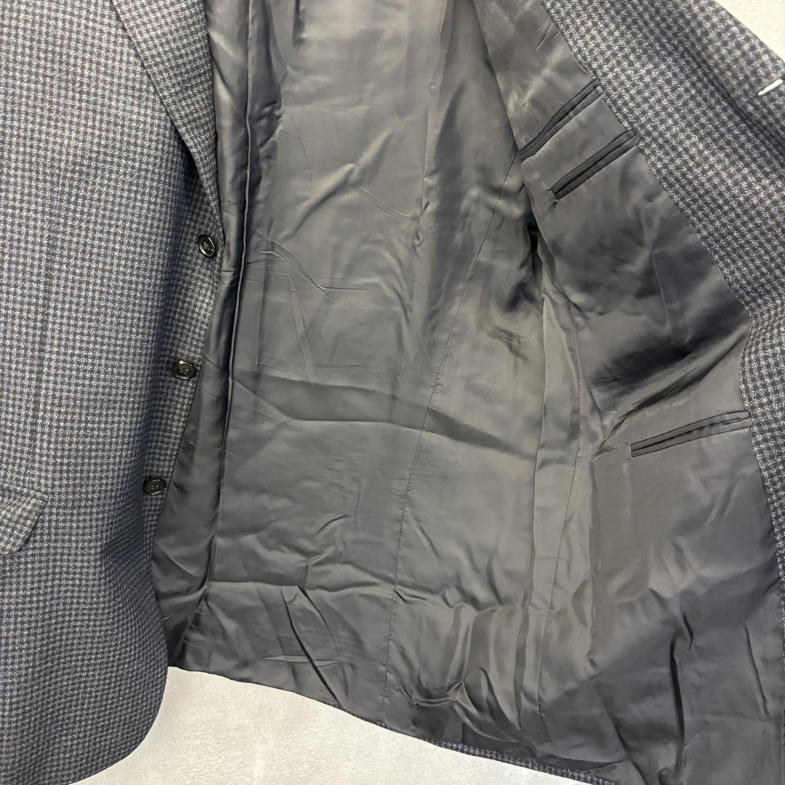 Ermenegildo Zegna Neiman Marcus Wool Blazer Jacket Mens US 46 (IT 56) Blue Check