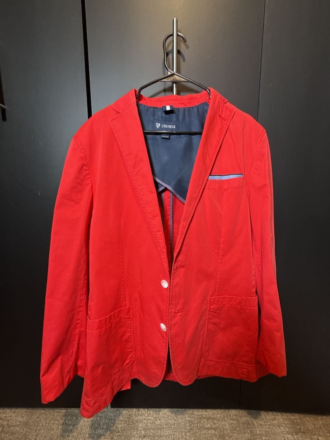 Cremieux Men’s Red Lightweight Cotton Unstructured Sport Coat Blazer