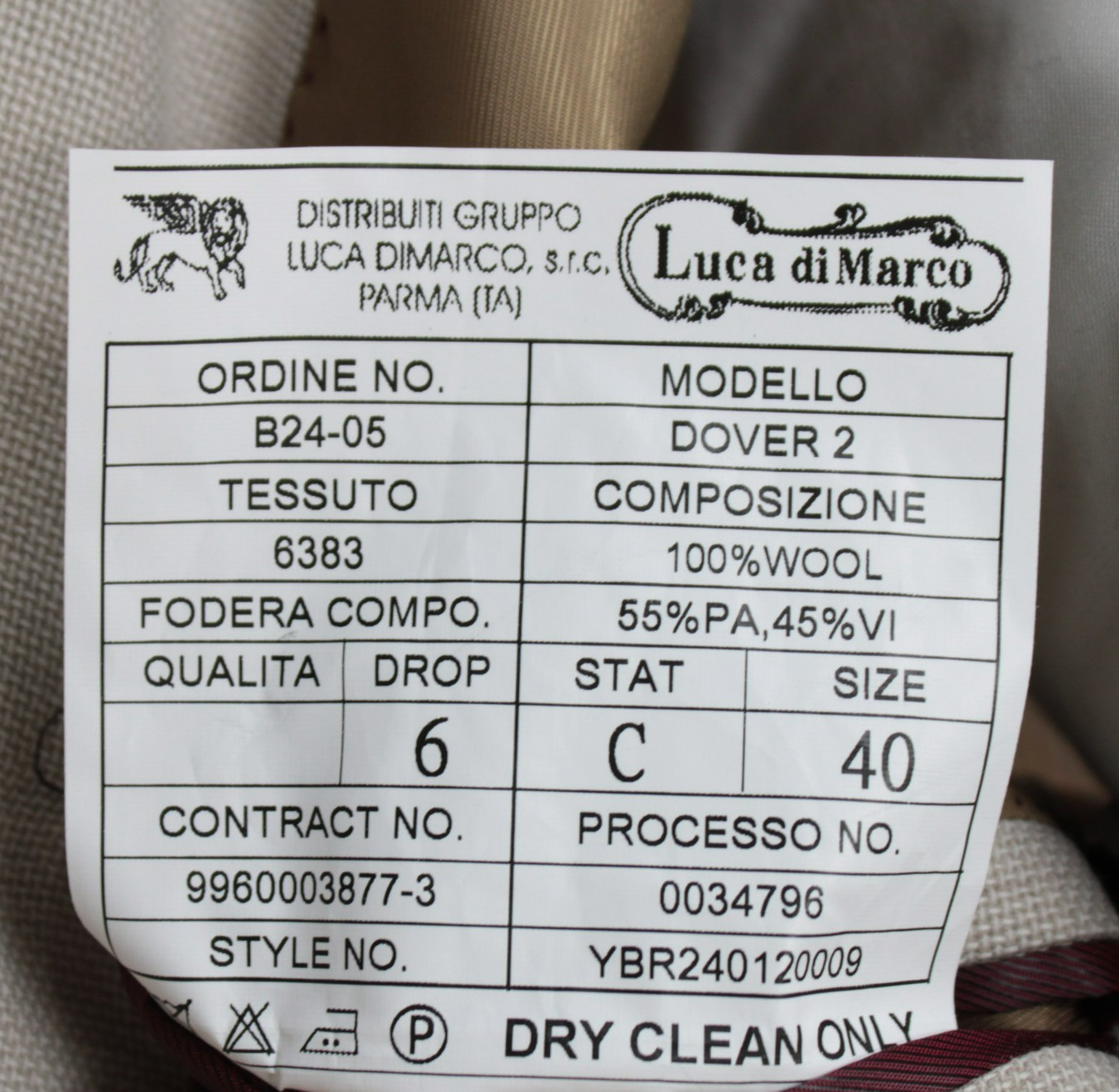 Byron NWT 100% Wool Sport Coat Size 40C US In Solid Beige