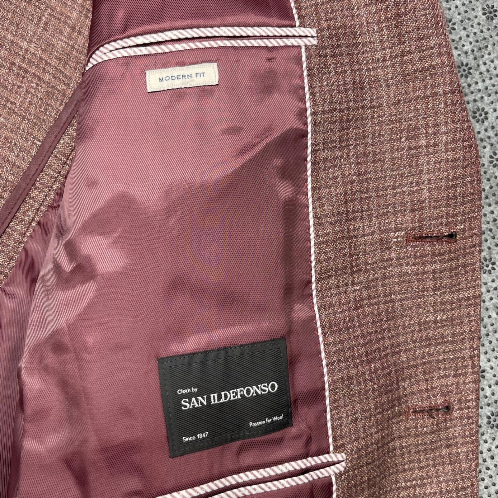 Joseph Abboud San Ildefonso Hamilton Soft Blazer 42S Rose Brown Wool Silk Linen