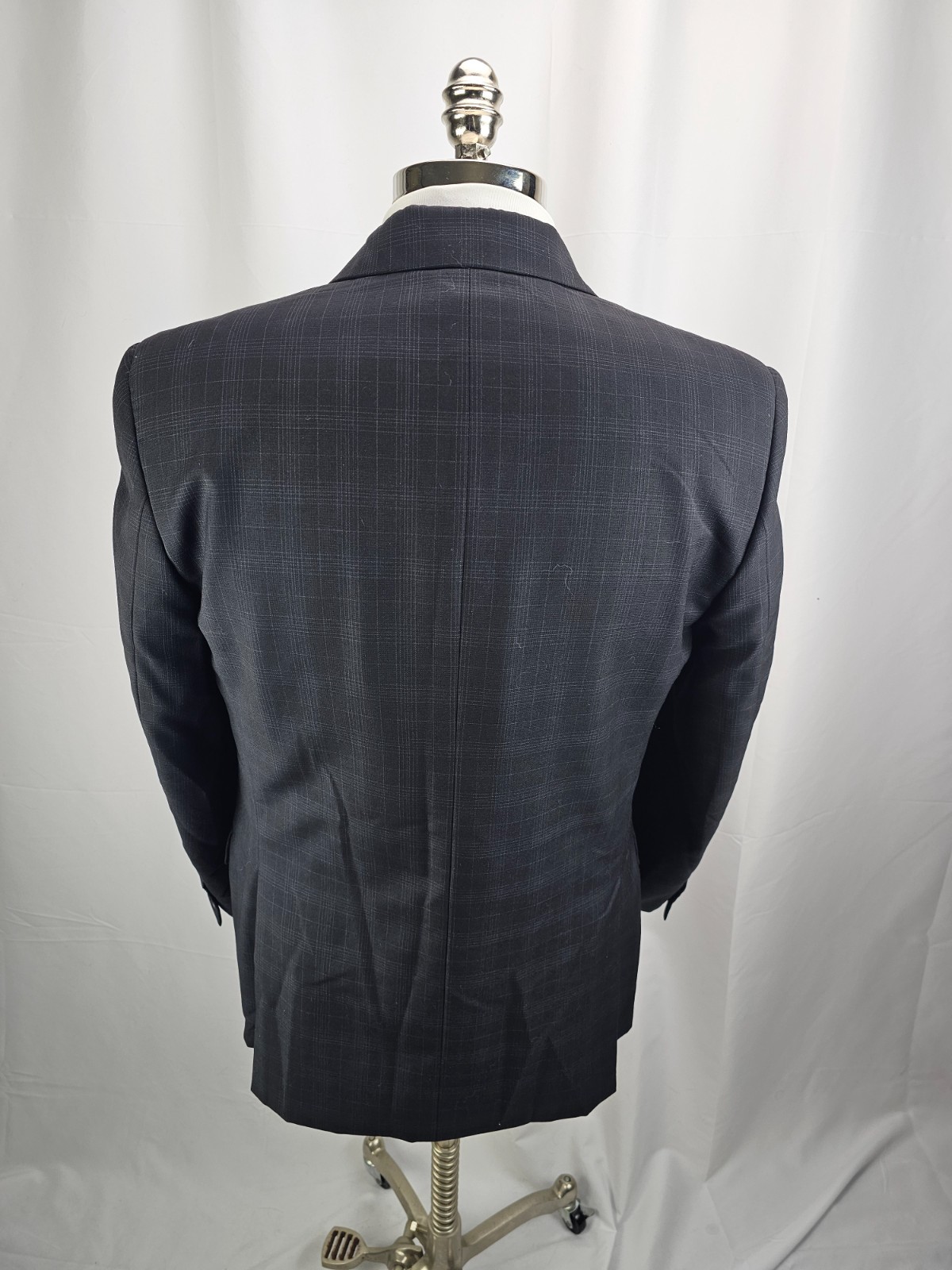 Bozzalla & Lesna Men’s Black Plaid Wool Blazer Jacket 39R