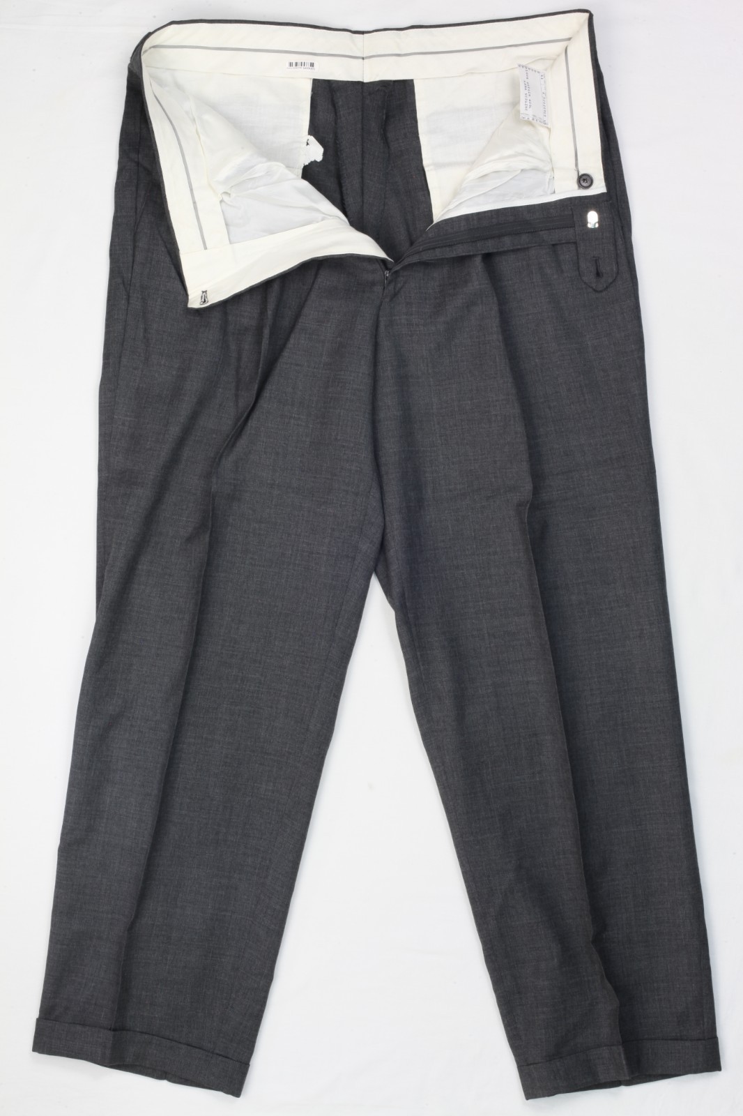 Manzoni Couture Vintage Wool Suit Made in Italy 90s 80s 41R 34×29 Pleats Cuffs