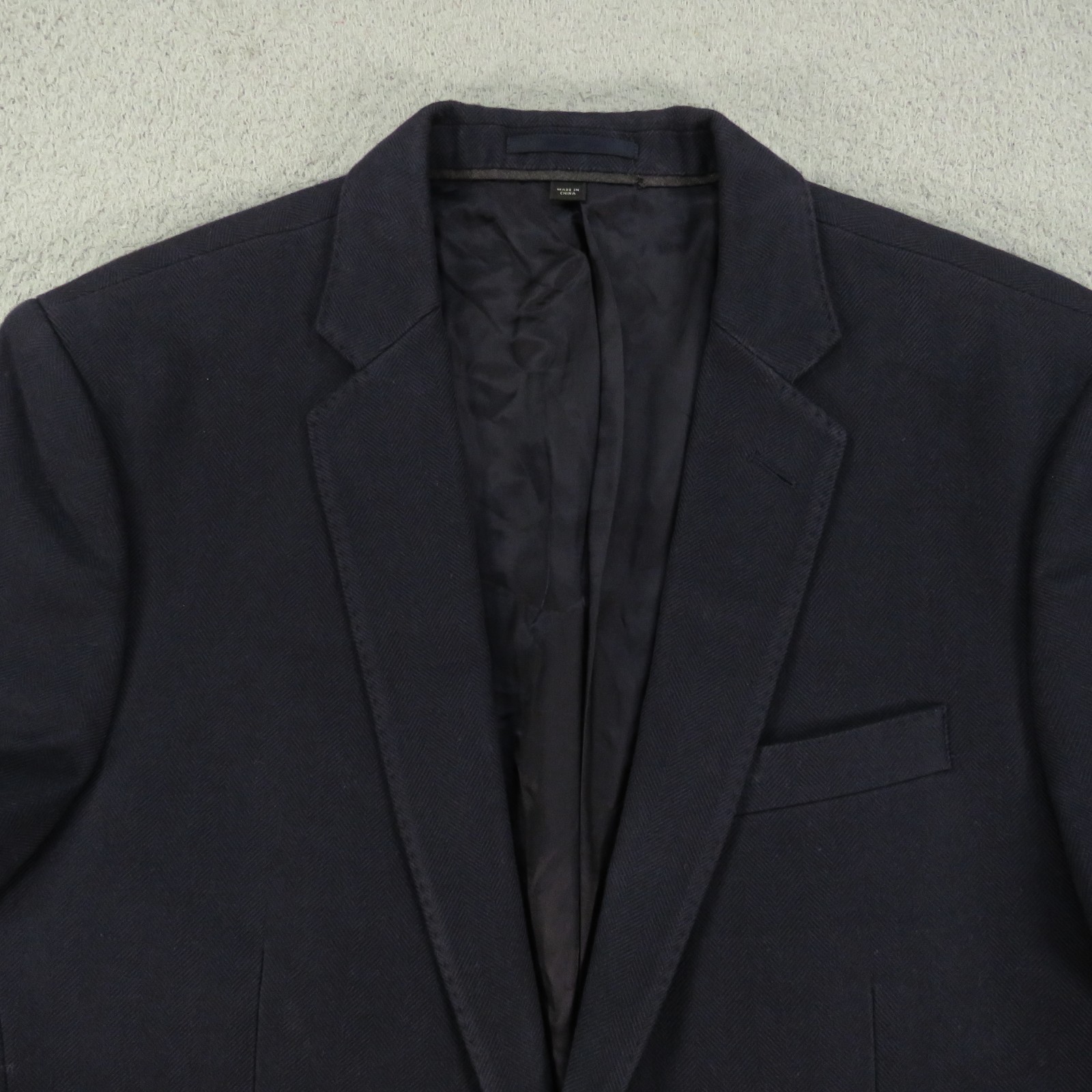 J Crew Blazer 40R Ludlow Navy Herringbone 100% Pima Cotton Navy Jacket Coat Mens